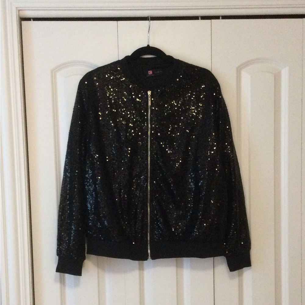 Sequin Black Jacket kancy Kole XL